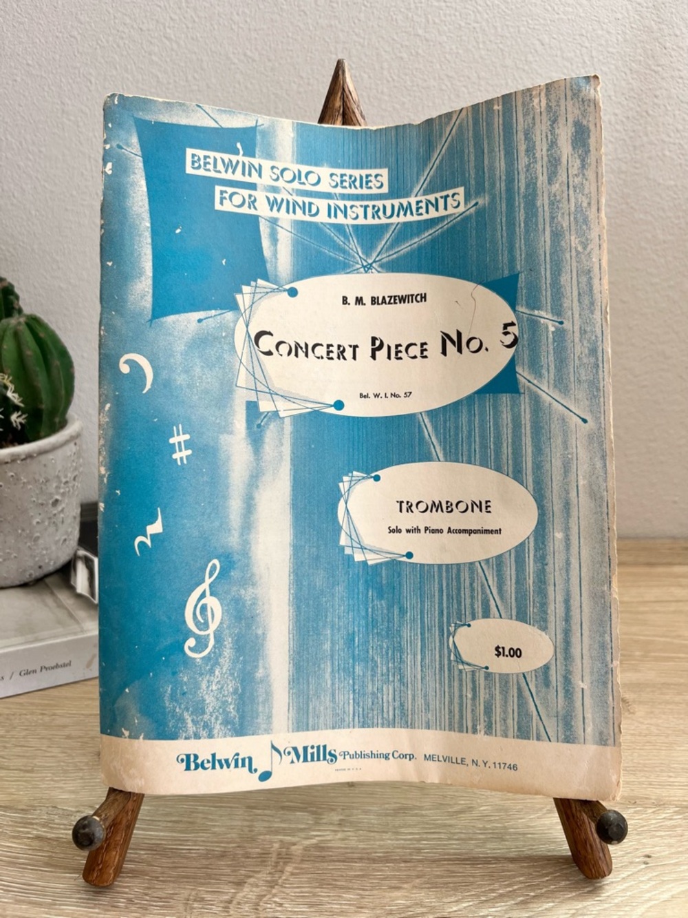 Vintage 1939 Concert Piece No. 5 Trombone Sheet Music Blazewitch Belwin